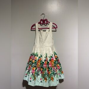 Janie and Jack Cream Dress with Colorful Floral Pattern